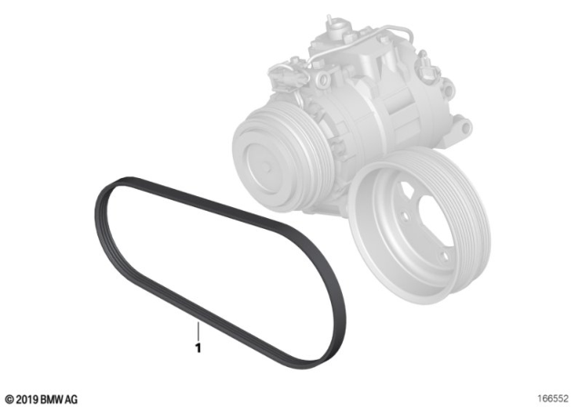 2015 BMW M6 Ribbed V-Belt Diagram for 11287843247