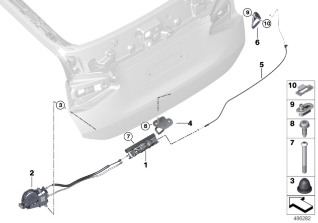 2019 BMW 640i xDrive Gran Turismo BOWDEN CABLE Diagram for 51247397907