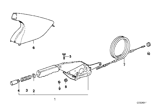 1995 BMW 850CSi Handbrake Lever Diagram