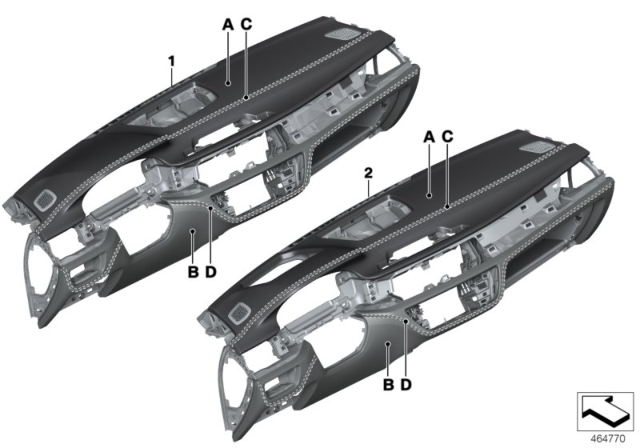 INSTRUMENT PANEL LEATHER Diagram for 51457994833