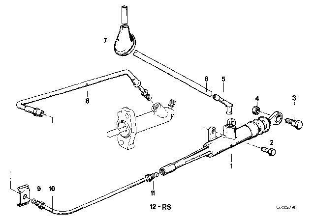 1984 BMW 533i Input Cylinder Clutch Diagram