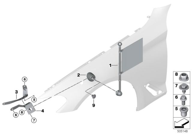 2019 BMW 540i Flag Holder Diagram