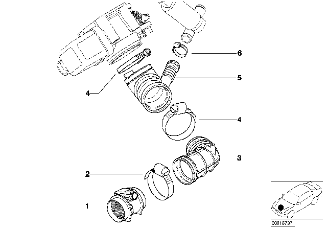 2000 BMW 323Ci Mass Air Flow Sensor Diagram