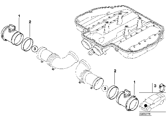 2002 BMW Z8 Mass Air Flow Sensor Diagram for 13621433566