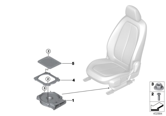 2018 BMW X1 Central Bass, Right Diagram for 65139256350