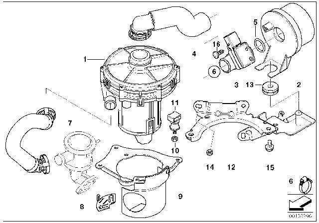 2004 BMW 325i Emission Control - Air Pump Diagram