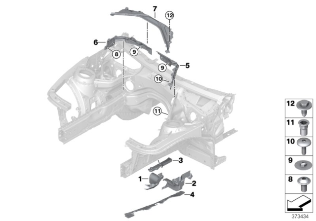 2020 BMW M4 Mounting Parts, Engine Compartment Diagram 2
