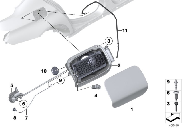 2016 BMW 550i Fill-In Flap Diagram