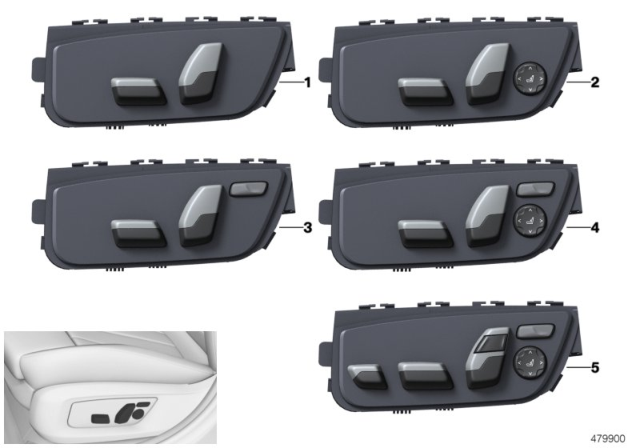 2017 BMW 540i Seat Adjustment Switch Diagram 1