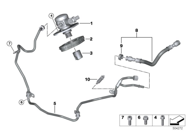 2020 BMW X6 High-Pressure Pump / Tubing Diagram