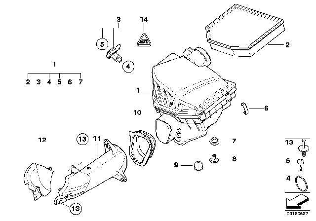 2008 BMW Z4 Intake Silencer Diagram for 13717537727