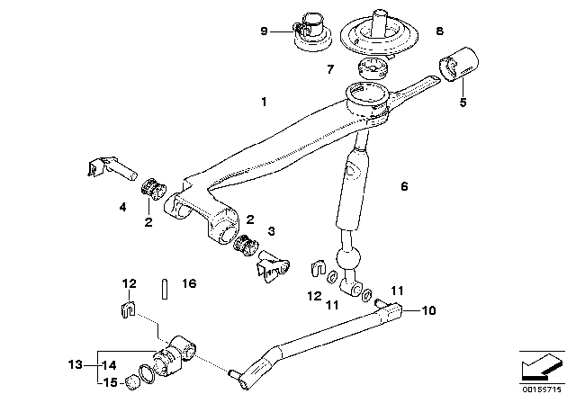 2009 BMW 550i Gearshift, Mechanical Transmission Diagram