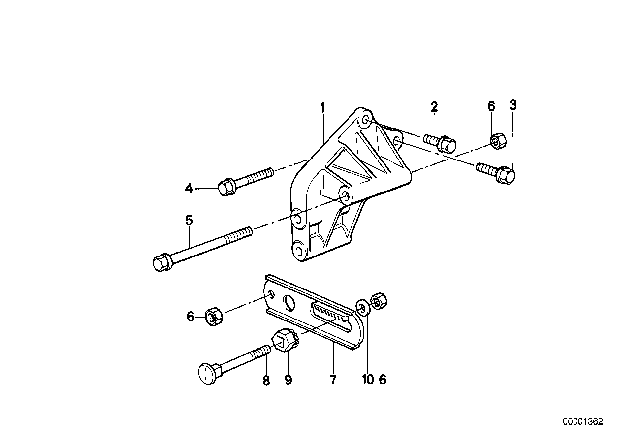 1991 BMW 525i Alternator Mounting Diagram