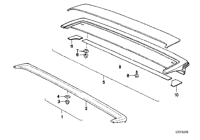 1987 BMW 325i Rear Spoiler Diagram