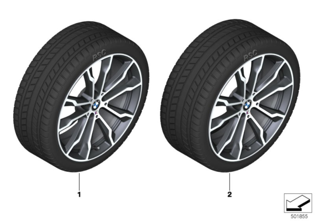 2019 BMW X4 Winter Wheel With Tire M Double Spoke Diagram 2