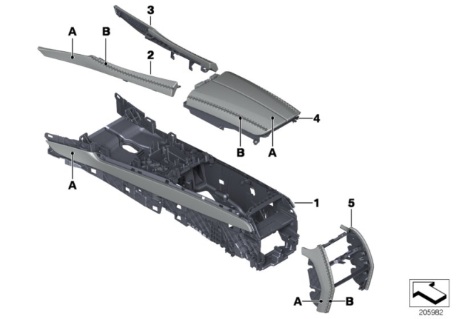 2012 BMW 750Li Individual Centre Console / Centre Arm Rest Diagram