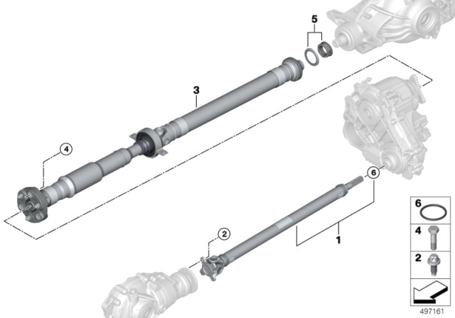 2018 BMW M5 Rear Drive Shaft Assembly Diagram for 26118094726