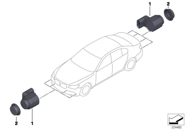 2014 BMW 550i Ultrasonic-Sensor Diagram