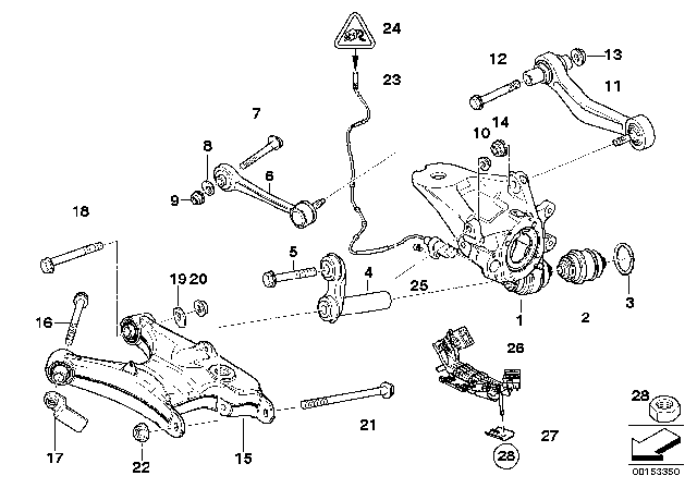 2001 BMW X5 Rear Axle Support / Wheel Suspension Diagram
