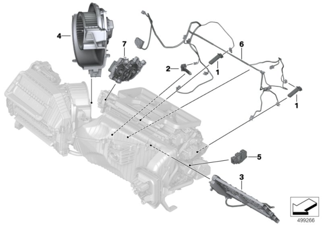 2020 BMW 330i Electrical Parts, Heating & A/C Unit Diagram