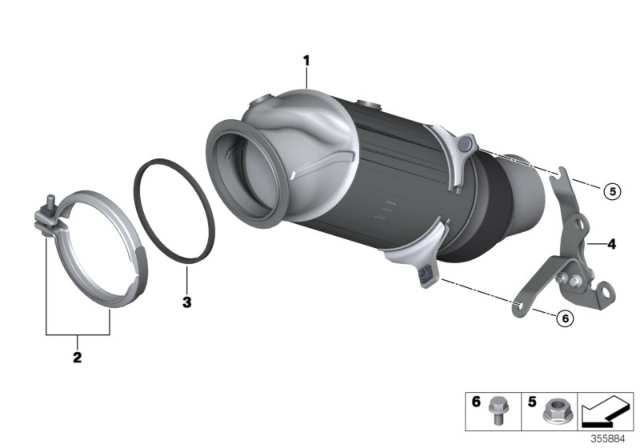 2016 BMW X6 Engine - Compartment Catalytic Converter Diagram