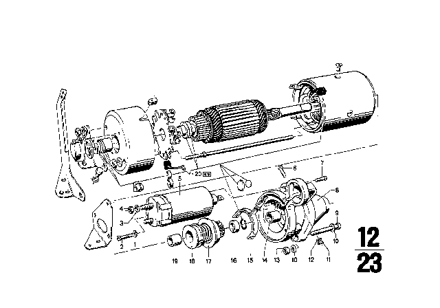 1973 BMW 2002tii Starter Parts Diagram 2