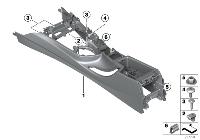 2017 BMW M4 Carrier, Centre Console Diagram for 51169235467