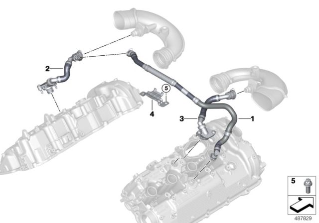 2019 BMW X7 CRANKCASE VENTILATION INTAKE Diagram for 11158662605