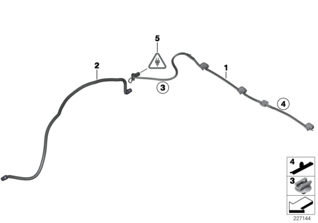 2013 BMW X3 Hose Line Diagram for 61667251645