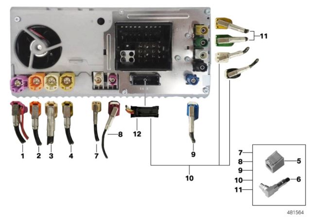 2017 BMW X4 xDrive28i(F26) Repair Wiring Harness Assort. Head Unit High Diagram 1