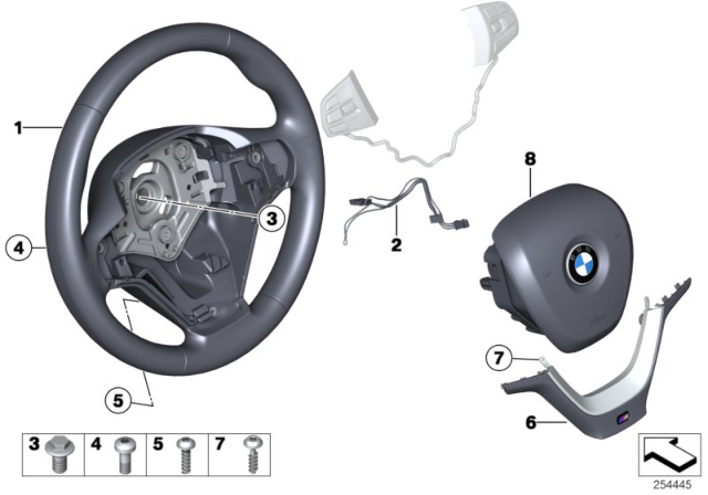 2018 BMW X4 Steering Wheel Leather Diagram for 32307845806