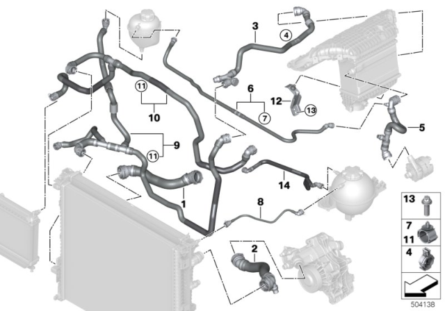 2020 BMW X3 M HOSE ELECTRIC COOLANT PUMP Diagram for 17128053469