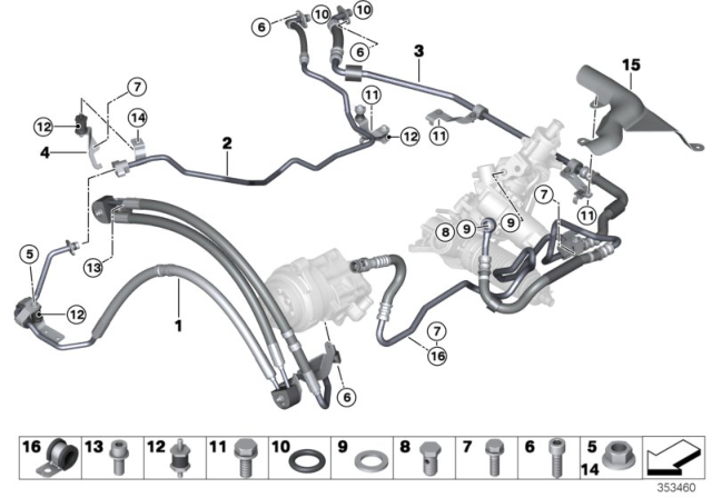 2014 BMW X5 Oil Lines / Adaptive Drive & Active Steering Diagram