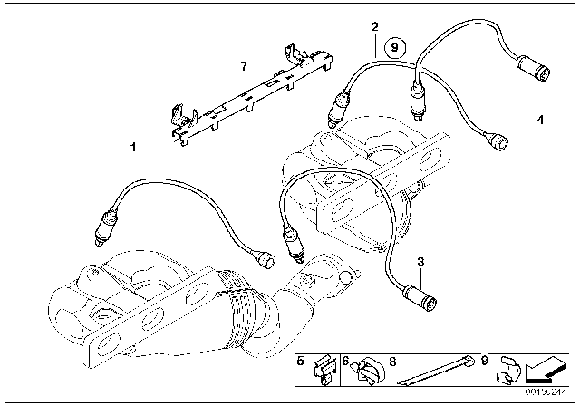 2005 BMW X3 Lambda Probe Fixings Diagram