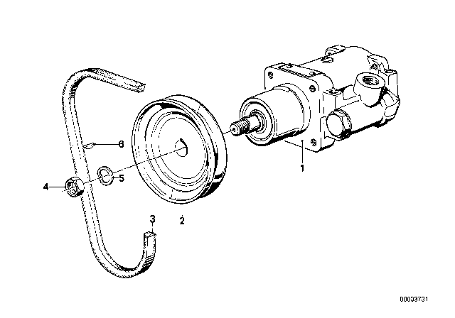 1981 BMW 733i Hydro Steering - Vane Pump Diagram 4