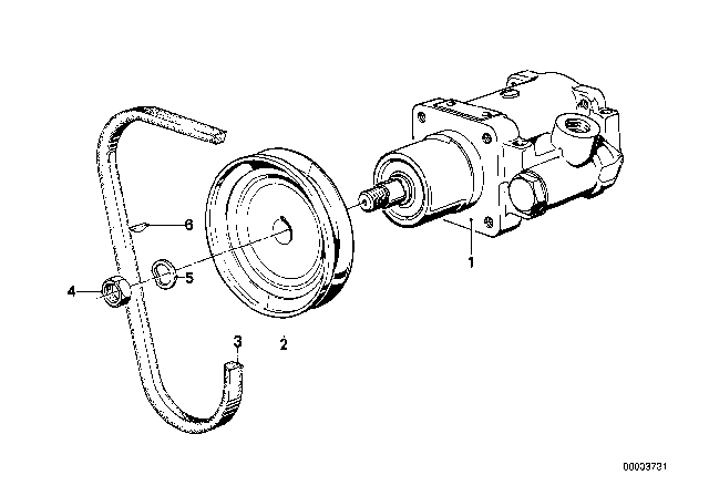 1982 BMW 633CSi Hydro Steering - Vane Pump Diagram 6