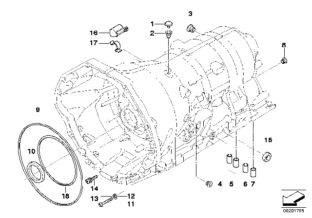 2005 BMW 645Ci Torx Screw With Sealing Ring Diagram for 24317588744