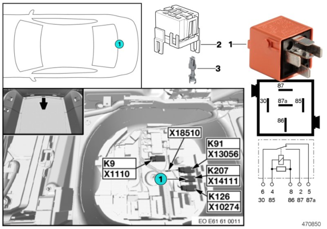 2006 BMW 530xi Relay, Soft - Close Automatic Diagram