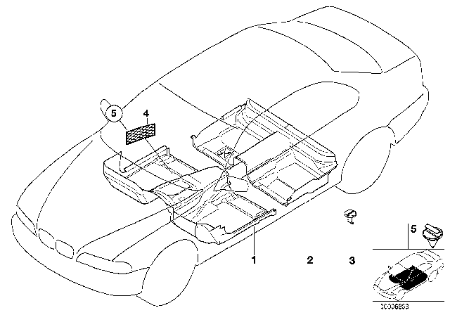 2000 BMW 528i Floor Covering Diagram