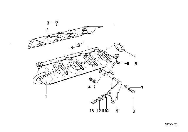 1977 BMW 320i Exhaust Manifold Diagram 1