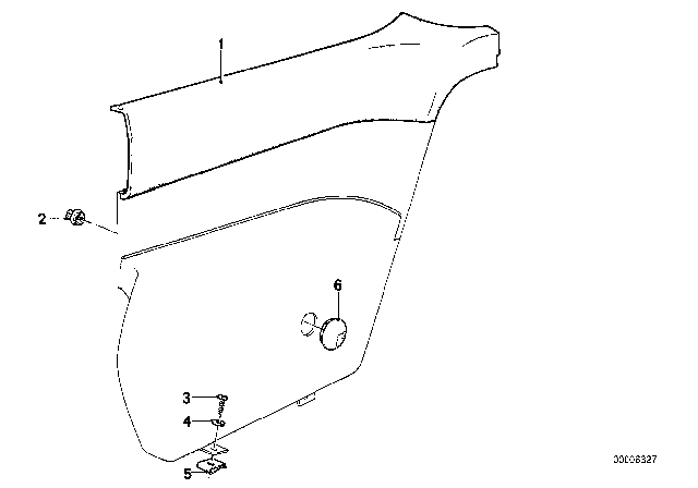 1977 BMW 630CSi Lateral Trim Panel Diagram 1