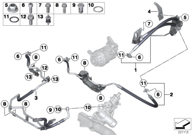 2017 BMW X5 2Nd Part Adaptive Drive Expansion Hose Diagram for 32416790674