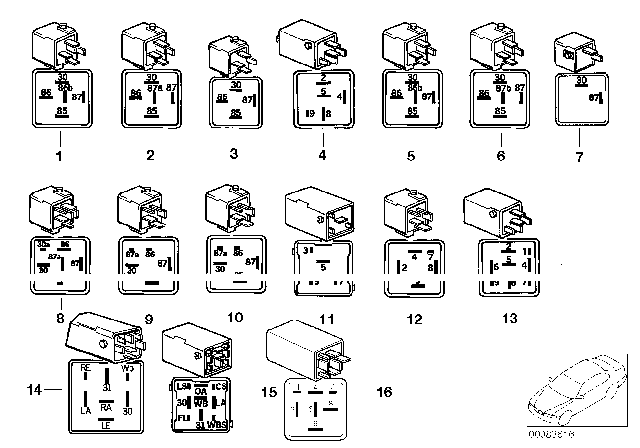 2002 BMW Z3 M Various Relays Diagram 1