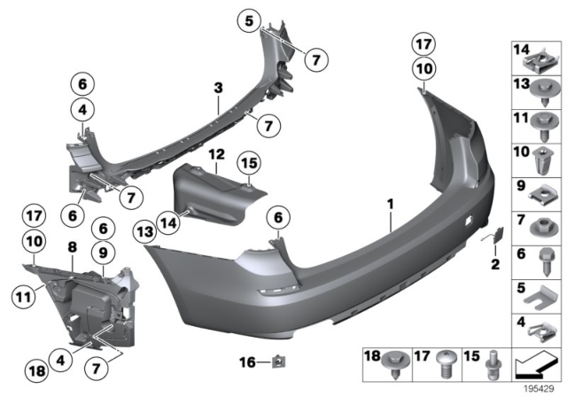 2013 BMW 535i GT Trim Panel, Rear Diagram