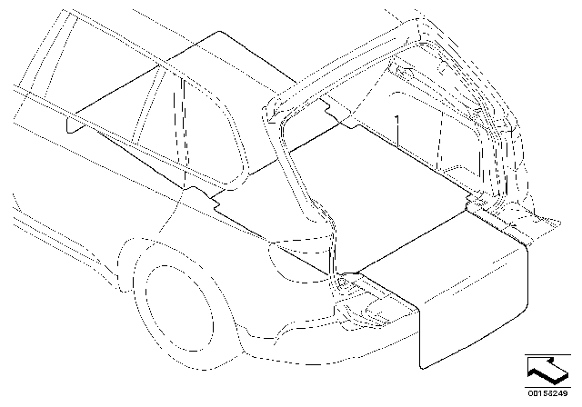 2008 BMW X6 Load Area Turning Mat Diagram for 51470432833