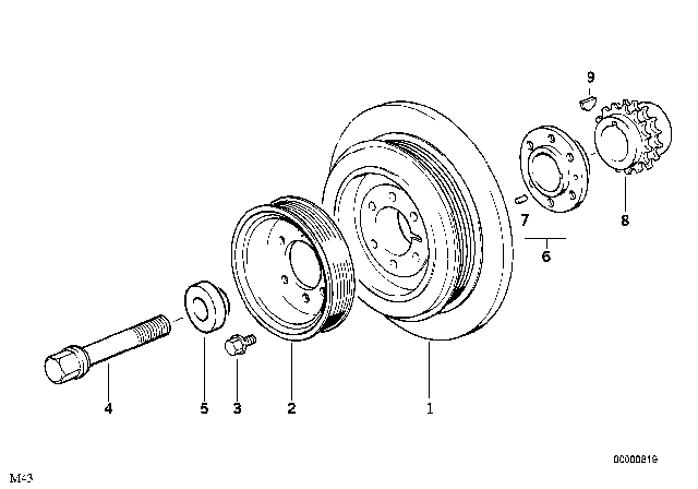 1994 BMW 318i Belt Drive-Vibration Damper Diagram 2