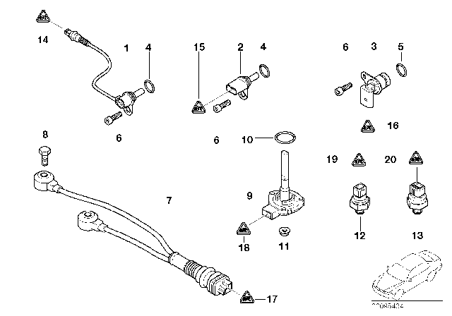 2008 BMW M3 Sensors Diagram