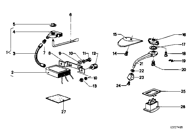 1977 BMW 530i Sliding Roof Control Diagram