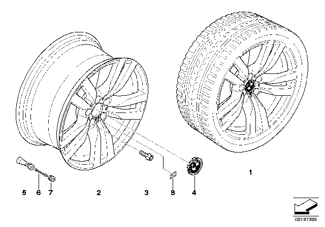 2014 BMW X6 M BMW LA Wheel, Double Spoke Diagram 1