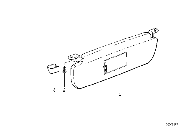 1998 BMW 328i Sun Visors Diagram